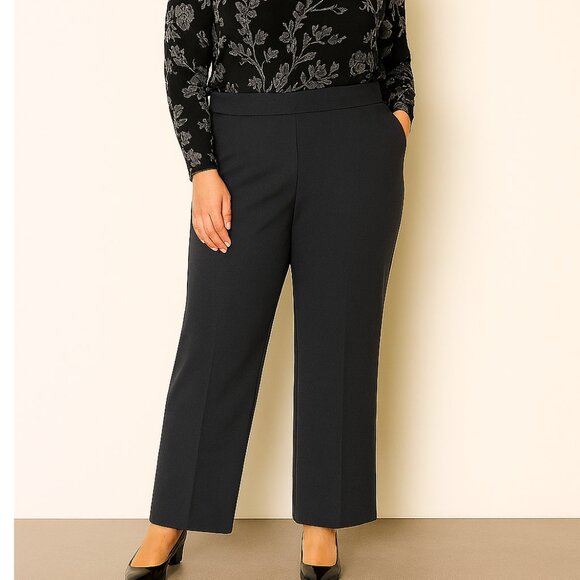 NWT Avenue Tummy Control Slimming Grey Slacks Trouser Dress Pants - Sz 22 PLUS - Picture 1 of 14